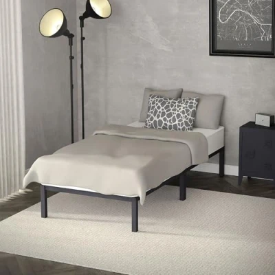 Afbeelding van Metalen bed met lattenbodem 90x200 cm antraciet ML design