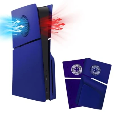 Afbeelding van Mcbazel PS5 Slim Voorplaat Vervanging Faceplates Duurzame ABS Beschermende Cover met Koelklep Accessoires voor Playstation 5 Disc Edition Blauw