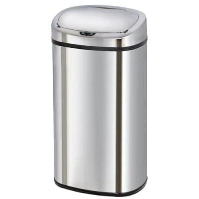 Afbeelding van Kitchenmove prullenbak 68 liter met Sensor. Hoogglans Chroom Automatische klep open.