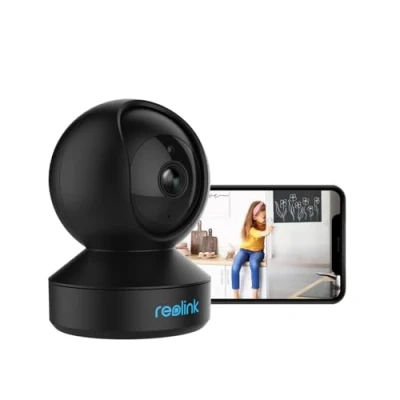 Afbeelding van Reolink WiFi veiligheidscamera babyfoon 3MP HD indoor surveillance 2.4GHz draadloze camera&#039;s voor veiligheid thuis pan tilt nachtzicht tweewegsaudio bewegingssensor, E1(Zwart)