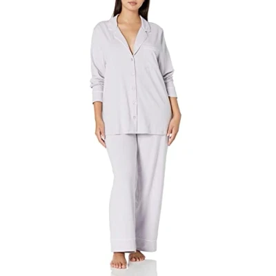 Afbeelding van Amazon Essentials Women&#039;s Pyjamaset met lange mouwen van katoenmodal en broek (verkrijgbaar in Grote maten), Lila, XL maten