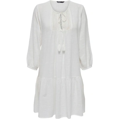 Afbeelding van ONLY Spitzenverziertes Jurk, Dames, Maat: XS, Cloud dancer