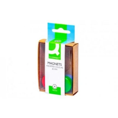 Afbeelding van Q connect Magneten 25 Mm Geassorteerde Kleuren Doos Van 4 Stuks