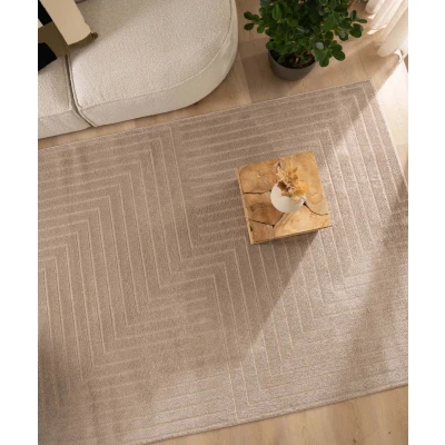 Afbeelding van Scandinavisch Vloerkleed Contour Edge Beige 240x340 Cm