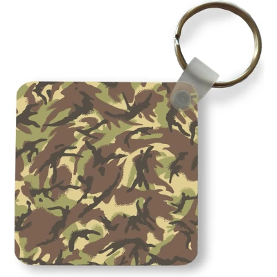 Afbeelding van Sleutelhanger Uitdeelcadeautjes Camouflage patroon in natuurlijke kleuren Plastic