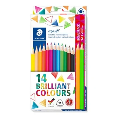 Afbeelding van STAEDTLER ergosoft kleurpotlood set 12 st + 2 neon gratis