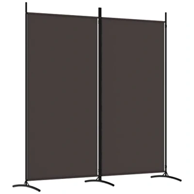 Afbeelding van vidaXL Kamerscherm met 2 panelen 175x180 cm stof bruin