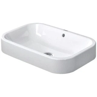 Afbeelding van Duravit HappyD 2 opzetkom rechthoekig met overloop zonder kraangat 60x40cm wondergliss wit