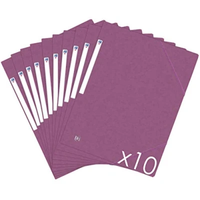 Afbeelding van Oxford Topfile+ Kartonnen map, 3 flappen, A4, elastisch, beige, 10 stuks