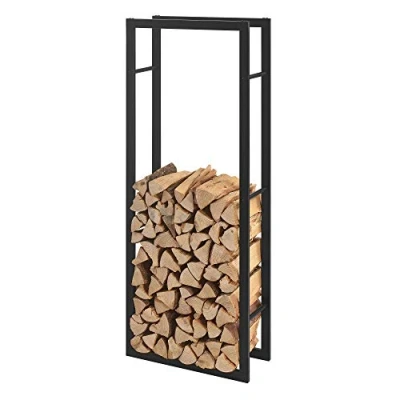 Afbeelding van Stalen brandhoutrek houtopslag zwart 60x150x25 cm