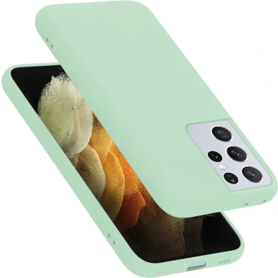 Afbeelding van Cadorabo Hoesje geschikt voor Samsung Galaxy S21 ULTRA Case in LIQUID LICHT GROEN Beschermhoes TPU silicone Cover