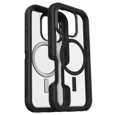 Afbeelding van OtterBox Defender Series XT MagSafe hoes voor iPhone 16 Pro, schokbestendig, valbestendig, ultrarobuust, 7x getest volgens militaire standaard, Transparent/Zwart
