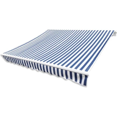 Afbeelding van VidaXL Luifeldoek 350x250 cm canvas blauw en wit