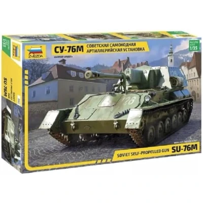 Afbeelding van 1:35 Zvezda 3662 Soviet Self Propelled Gun SU 76M Plastic Modelbouwpakket