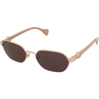 Afbeelding van Gucci Donna GG1593S 003 Occhiali da sole Metallo Oro Viola Rotonda