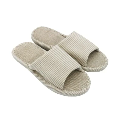 Afbeelding van APIKA Dames en Heren Katoen Vlas Casual Zacht Licht Open Teen Slippers Comfortabel Ademend Huis Antislip voor Binnen Buiten (40/41 EU, Beige, numeric_40)