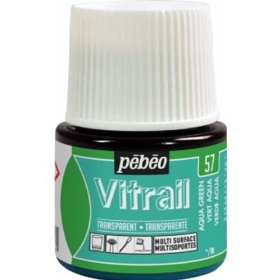 Afbeelding van Glasverf Transparan Glanzend Pebeo Vitrail Transparant 57 aqua green 45 ml
