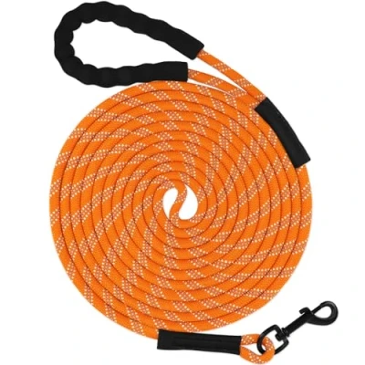 Afbeelding van Taglory Trainingsriem voor honden 20 m, reflecterend, lang hondentouw met zacht gevoerd handvat kleine, middelgrote en grote honden, oranje