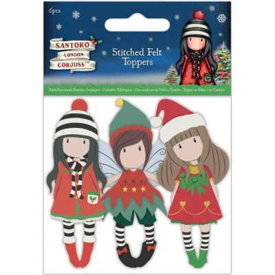 Afbeelding van Felt Character Toppers (6pcs) Santoro Christmas