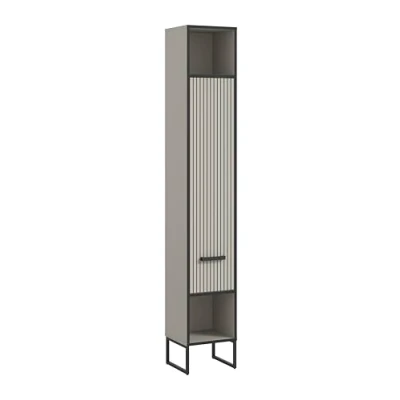 Afbeelding van Bagno kolomkast 1 deur 2 vakken lichtgrijs, crèmekleurig.