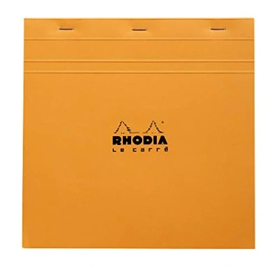 Afbeelding van Rhodia 210200C notitieblok Le Carré (geruit, vierkant, 21 x cm, 80 vellen) 1 stuk, oranje