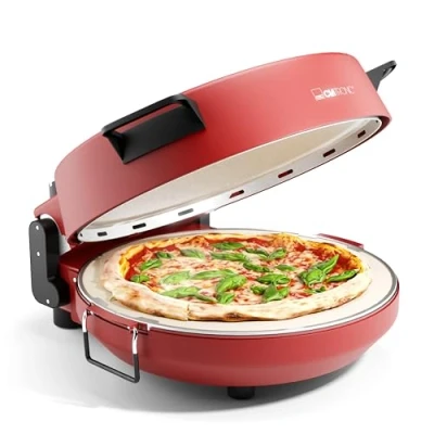 Afbeelding van Clatronic® Pizzaoven 350C voor Italiaanse Steenoven Pizza Thuis Elektrisch Ook Diepvriespizza&#039;s in Minder dan 5 Minuten Inclusief Pizzasteen Ø32cm en Accessoires PM 3787