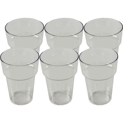 Afbeelding van Depa bierglas 6x transparant A onbreekbaar kunststof 280 ml Bierglazen