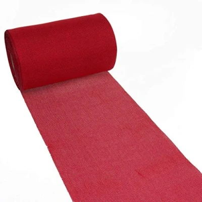 Afbeelding van Deko As Shabby Chic linnenlook tafelloper, polyester geurloos, lichtrood, 20 cm x 25 m