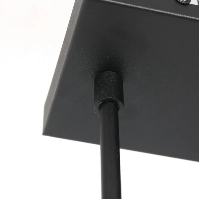 Afbeelding van Steinhauer Hanglamp 3 lichts Stang zwart met kap lichtblauw 3951ZW