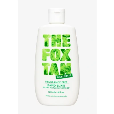Afbeelding van The Fox Tan Fragrance Free Rapid Tanning Elixir, bruiningsversneller zonder parfum en zelfbruiner, lotion voor gezicht lichaam, zon solarium, 120 ml
