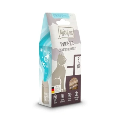 Afbeelding van MjAMjAM premium kattensnack snackbox uitstekende struisvogelfilet, pak van 1 (1 x 40 g), naturel zonder synthetische conserveringsmiddelen