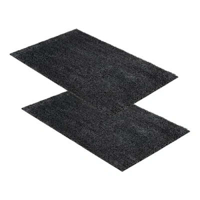 Afbeelding van Antislip deurmat voor binnen duurzame stofwerende mat wasbaar op 30C PVC VRIJ onderhoudsvriendelijke set van 2 60x100 cm antraciet