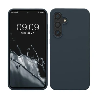 Afbeelding van kwmobile telefoonhoesje geschikt voor Samsung Galaxy S24 FE Hoesje met siliconen coating Smartphone case in leisteen