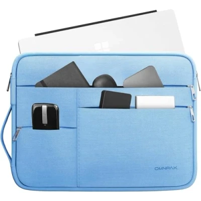 Afbeelding van Omnpak Surface Pro 9 Case, 13 Inch Laptop Sleeve voor 9/8/X/7+/7/6/5/4/3, 8 Case met Multi Pocket en Side Handle Strap, Draagtas 12,4 Go