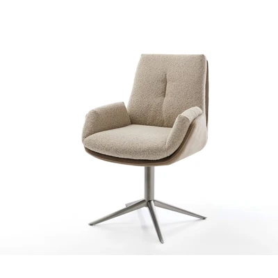 Afbeelding van DELIFE Draaistoel Clea Flex materiaalmix mud kruispoot grafiet 360 draaibaar rocker functie