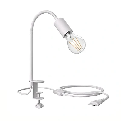 Afbeelding van ledscom.de E27 klemlicht LELE met zwanenhals, wit incl. LED 3 level dimbaar warm 6,96W 963lm