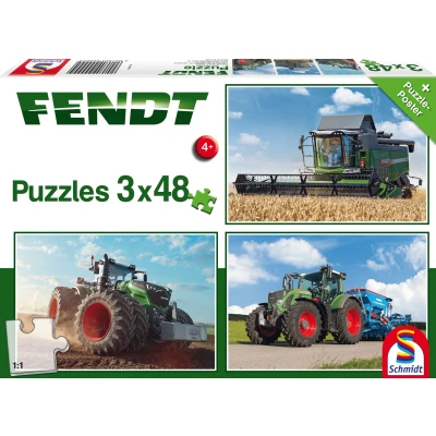 Afbeelding van Schmidt Legpuzzel Fendt Jongens Karton Groen 3 delig