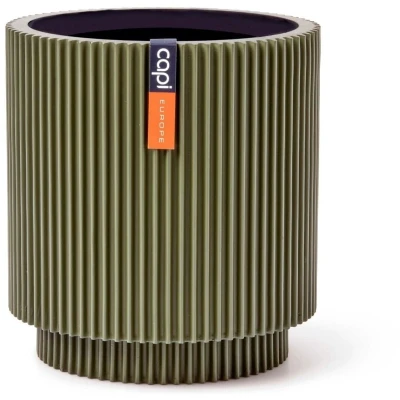 Afbeelding van Capi Europe Vaas cilinder Groove Colours 15x17 Groen