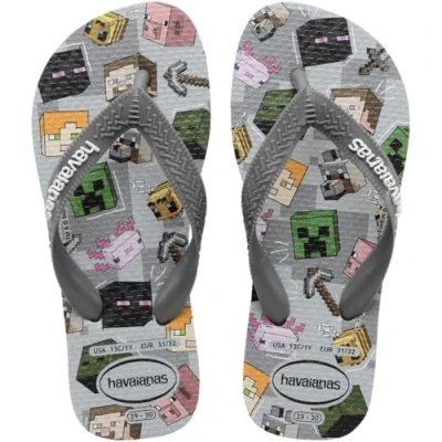 Afbeelding van Havaianas Kids Minecraft Flip Flop, Staal Grijs, 9 UK Kind, Child