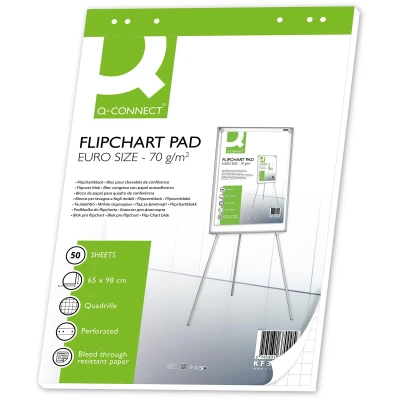 Afbeelding van Q Connect Flipoverpapier 70 gram 65x98cm Geruit 50 vel per 2