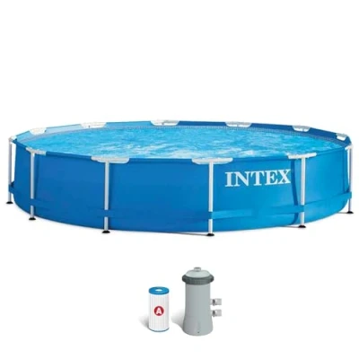 Afbeelding van Intex zwembad metal frame pool set 366cm X 76cm Inclusief filterpomp en cartridgefilter