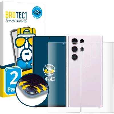 Afbeelding van BROTECT Screenprotector voor Samsung Galaxy S23 Ultra (Voor+Achter) Folie Beschermfolie transparant volledig dekking (2 Stuks)