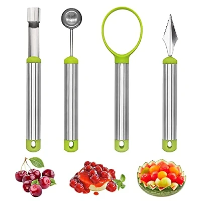 Afbeelding van Fruit Gereedschap Set 4 Stuks Snijden Messen Roestvrij Staal DIY Salade