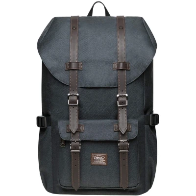 Afbeelding van KAUKKO rugzak dames heren studenten 17 inch voor 14&quot; notebook casual dagrugzak studententas om te wandelen 47 cm, 20L 18 Donkergrijs [k1023]