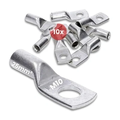 Afbeelding van 10 stuks Kalitec HR25 standaard buiskabelschoenen 25mm² M10 I zonder kijkgat Made in Germany