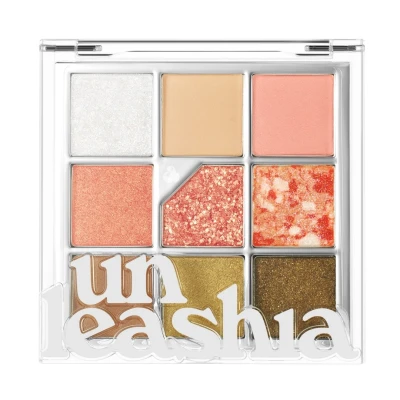 Afbeelding van UNLEASHIA Glitterpedia Oogschaduwpalet, 9 tinten, verschillende texturen van mat tot glitteroogschaduw, veganistische make up, Koreaanse cosmetica, nr. 6 All of Citrus