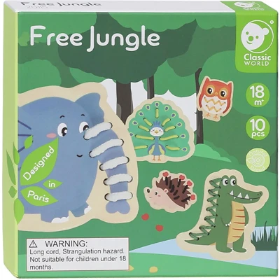 Afbeelding van Classic World Rijgpuzzel Jungle, 10dlg.