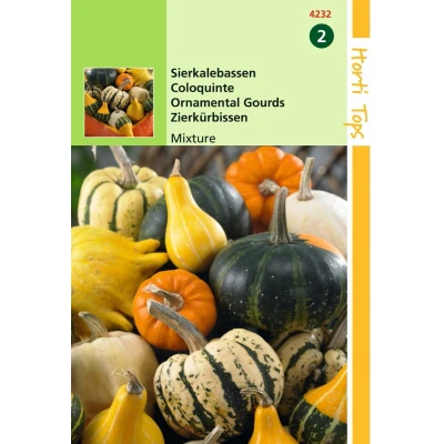 Afbeelding van 2 stuks Cucurbita, Sierkalebas klein en groot gem.