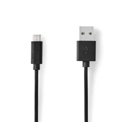 Afbeelding van USB A naar Micro kabel 1 meter 2.0 (100% koper, Zwart)