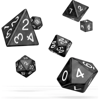Afbeelding van Oakie Doakie Dice Set RPG Marble: Black (7 stuks)